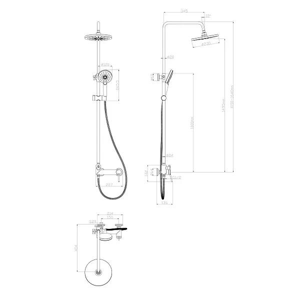 Душевая стойка Lemark Minima LM3860C со смесителем фото 2