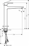 Смеситель Hansgrohe Metropol 32512340 для раковины-чаши с донным клапаном фото 2