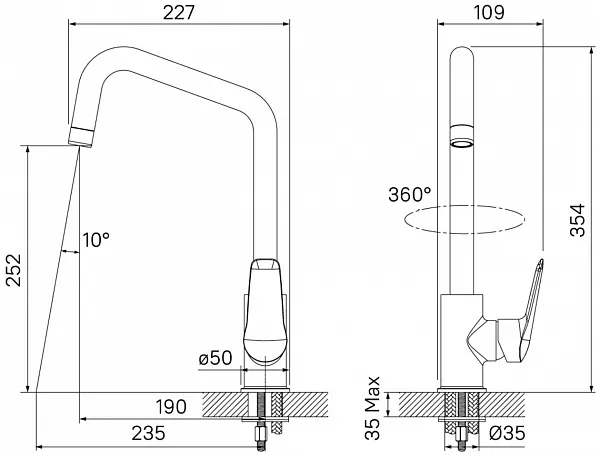 Смеситель Iddis Torr TORSBL0i05 для кухонной мойки фото 4