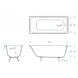 Ванна чугунная Delice Aurora 150x70 DLR230603R-AS с отверстиями под ручки и антискользящим покрытием фото 2
