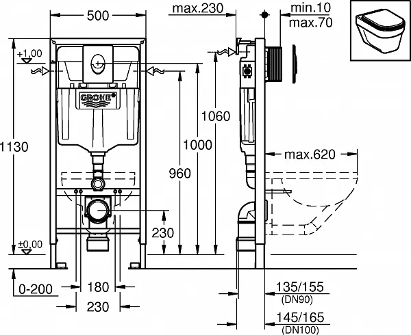 Инсталляция для унитаза Grohe Rapid SL 38721001 фото 3