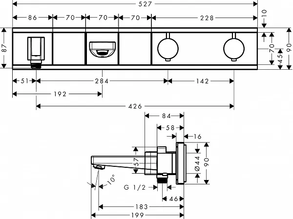 Термостат Hansgrohe RainSelect 15359400 для ванны с душем фото 2