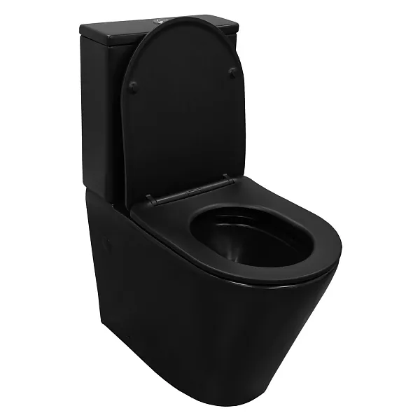 Унитаз-компакт Azario Black Queen AZ-8380 напольный безободковый с сиденьем микролифт фото 2
