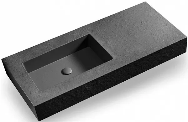 Раковина Acquabella Integra 120 см ENCIMERA.INTEGRA_CF_SLATE_120_NEGRO_SX левая фото 1