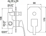 Смеситель Cezares Olimp OLIMP-VDIM-02-L для душа с внутренней частью фото 2