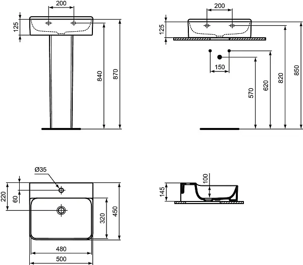 Раковина Ideal Standard Conca 50 см T381501 фото 7