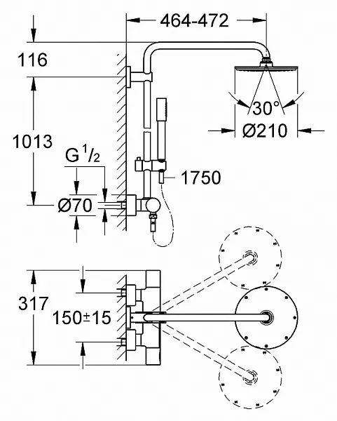 Душевая стойка Grohe Rainshower 27032001 фото 16
