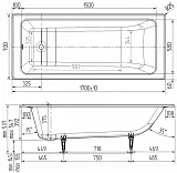 Чугунная ванна Wotte Line 170х70 БП-э00д1467 фото 4