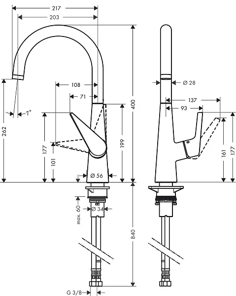 Смеситель Hansgrohe Talis M51 72810800 для кухонной мойки фото 2