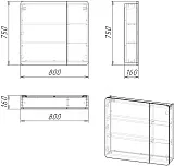 Зеркало-шкаф Grossman Талис 80x75 правая фото 3