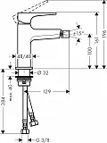 Смеситель Hansgrohe Metropol 32520990 для биде с донным клапаном фото 2
