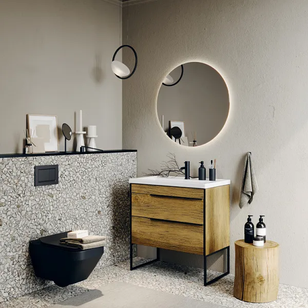 Зеркало Aqwella Moon 80x80 MOON0208 с подсветкой фото 2