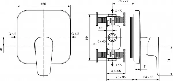 Смеситель Ideal Standard Ceraplan lll A6114AA для душа фото 2