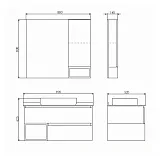 Зеркало Comforty Прага 88x80 00004136263CF правая с полочкой фото 3