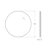 Зеркало BelBagno 70x3 SPC-INT-700-LED с подсветкой фото 7