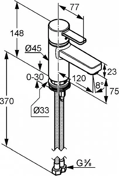 Смеситель Kludi Zenta XL 382620575 для раковины фото 3