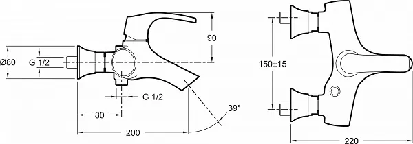Смеситель Jacob Delafon Symbol E71680-CP для ванны с душем фото 2