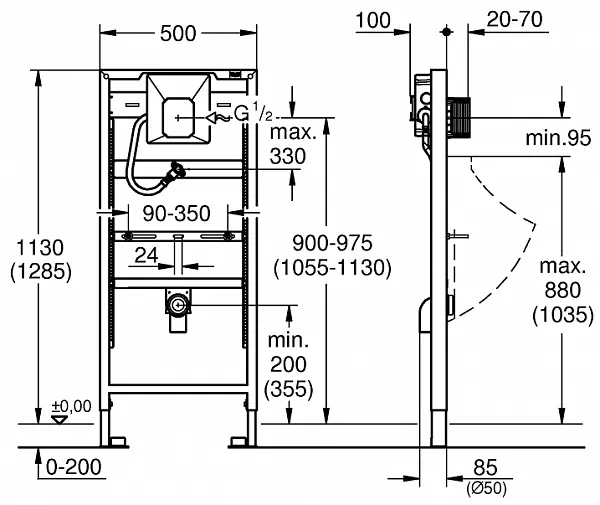 Инсталляция для писсуара Grohe Rapid SL 38786001 фото 2
