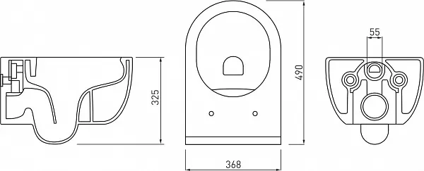 Унитаз безободковый с инсталляцией и кнопкой смыва Berges Wasserhaus Novum L3 047213 фото 7