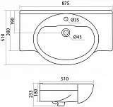 Раковина Santek Сенеж 88 см 1WH110265 фото 3
