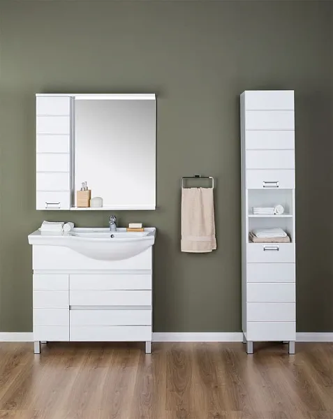 Шкаф-пенал Aquanet Доминика 35 белый фото 4