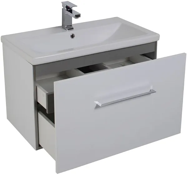 Тумба с раковиной Aquanet Порто 80 белая фото 3