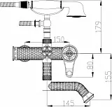 Смеситель ZorG Antic A 400W-SL для ванны с душем фото 2