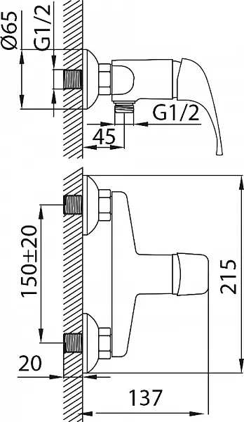 Смеситель Milardo Davis DAVSB00M03 для душа фото 8