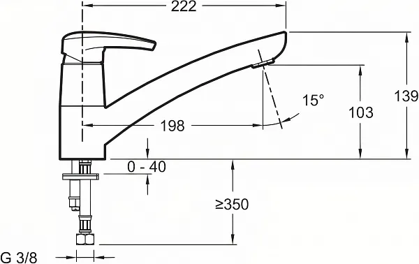 Смеситель Jacob Delafon Panache E76240-CP для кухонной мойки фото 2