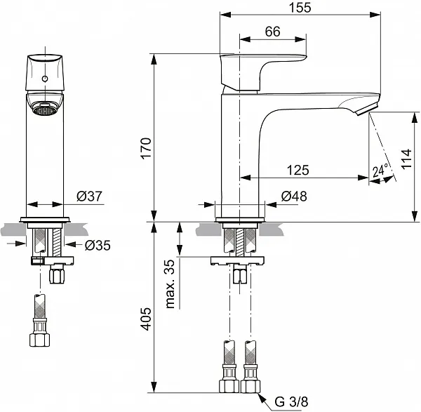 Смеситель Ideal Standard Connect Air A7015AA для раковины фото 4