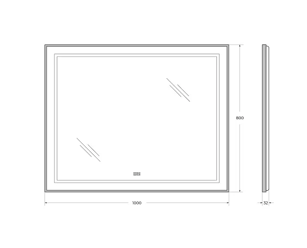 Зеркало BelBagno Kraft 100x80 SPC-KRAFT-1000-800-LED-TCH-WARM-NERO с подсветкой фото 8