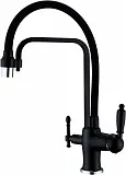 Смеситель ZorG Sanitary ZR 342-6 YF BLACK для кухонной мойки фото 1