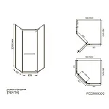 Душевой уголок KNOTLOR Penta FCD100CG0GM фото 3