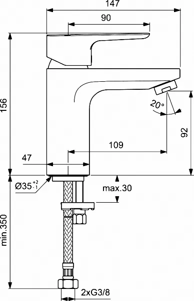 Смеситель Ideal Standard Ceraplan lll BC567AA для раковины фото 2