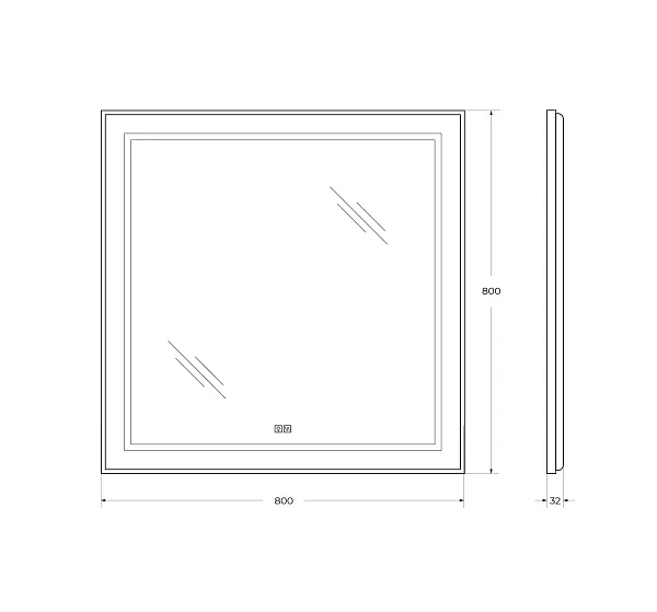 Зеркало BelBagno Kraft 80x80 SPC-KRAFT-800-800-LED-TCH-WARM с подсветкой фото 8