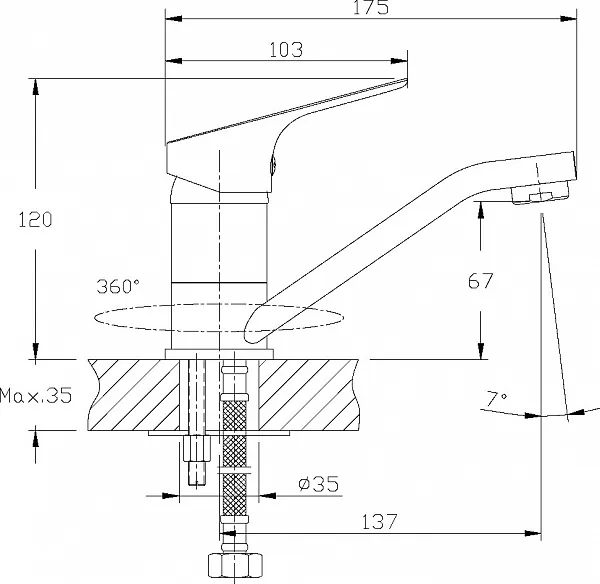 Смеситель Rossinka RS29 RS29-22 для раковины фото 3