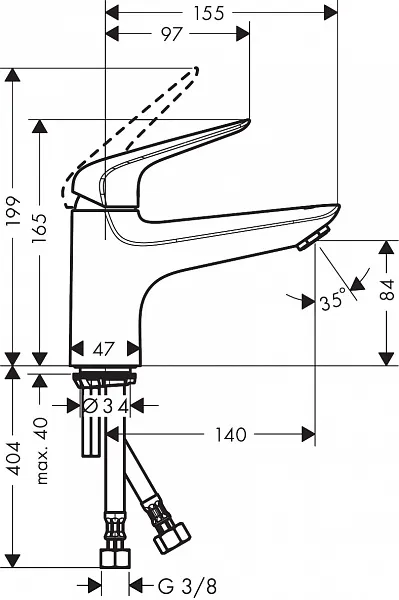 Смеситель Hansgrohe Novus Monotrou 71322000 на борт ванны фото 2