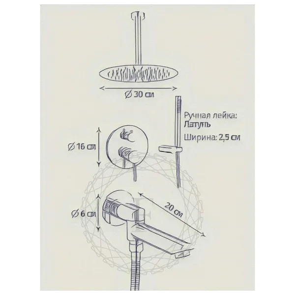Душевой комплект FILARETE Roun FL1022NK фото 19