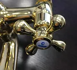 Смеситель Kaiser Carlson Style 44222-3/44223-3 GOLD для ванны с душем фото 2