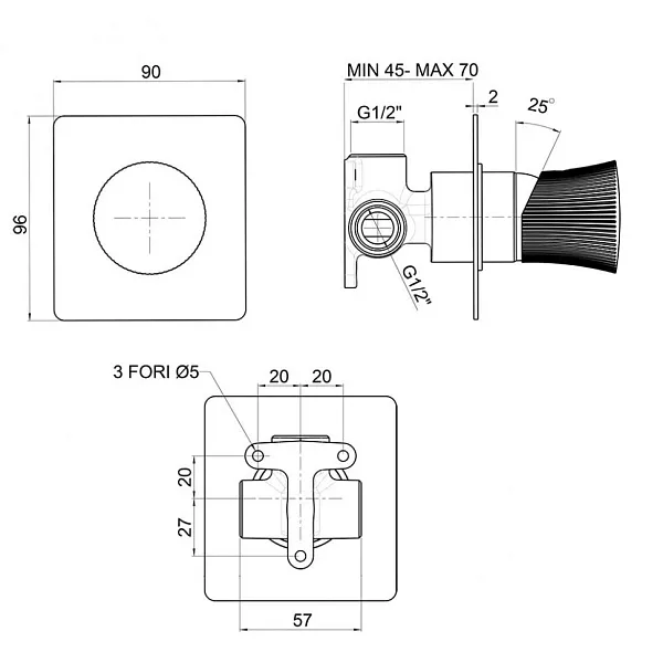 Встраиваемый смеситель PAINI Domus 18CR690PZ фото 5