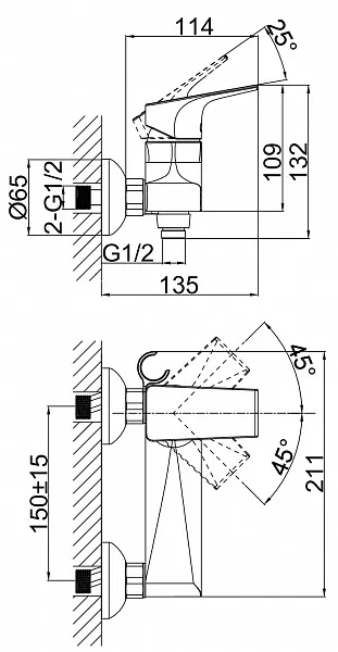 Смеситель D&K Rhein Hertz DA1293101 для душа фото 4