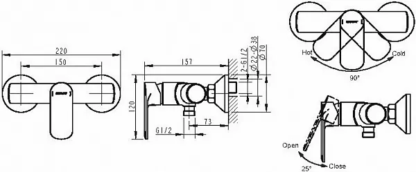 Смеситель Bravat Louise F9191183CP-01-RUS для душа фото 2