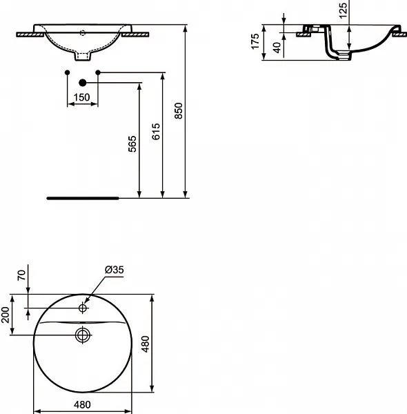 Раковина Ideal Standard Connect 48 см E504201 фото 2