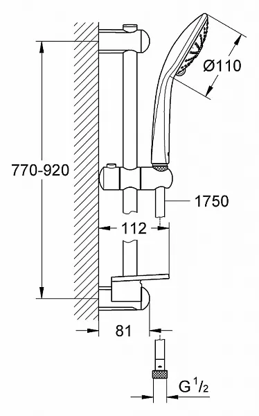 Душевой гарнитур Grohe Euphoria 110 Massage 27226001 фото 2