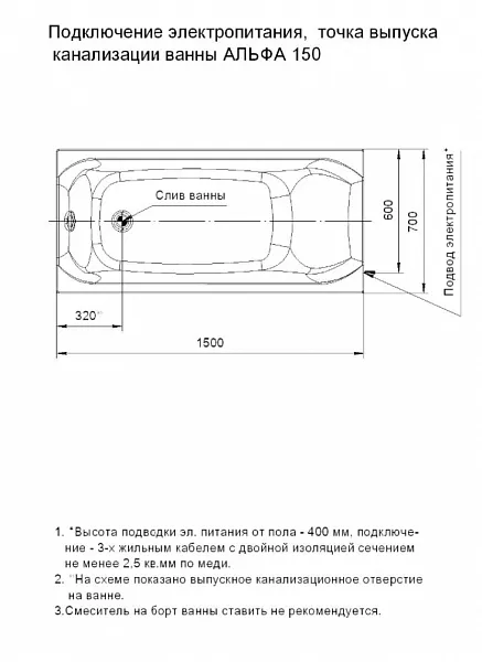 Акриловая ванна Aquatek Альфа 150x70 ALF150-0000038 фото 7