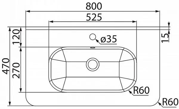 Раковина Iddis 80 см 0108000i28 фото 4