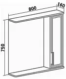 Зеркало-шкаф Runo Олимпия 80х75 УТ000004222 правое с подсветкой фото 6