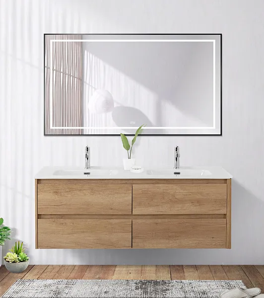 Зеркало BelBagno Kraft 140x80 SPC-KRAFT-1400-800-LED-TCH-WARM-NERO с подсветкой фото 7
