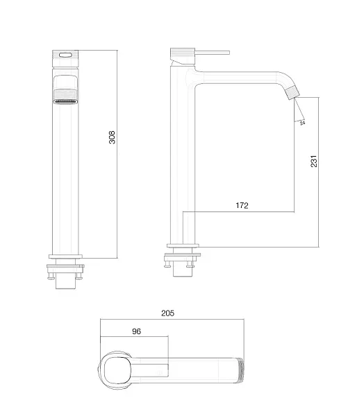 Смеситель для раковины Wonzon & Woghand TETRA WW-841226-BRG фото 1