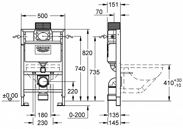 Инсталляция для унитаза Grohe Rapid SL 38526000 фото 2